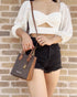 Michael Kors Mercer Extra Small Phone Crossbody Bag Leather Brown MK